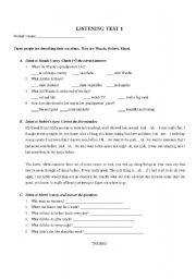 English Worksheet: Listening test