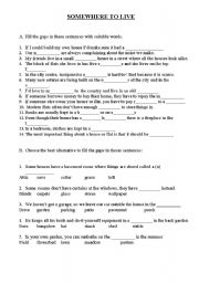 English worksheet: SOMEWHERE TO LIVE