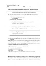 English worksheet: A little exercise fo you