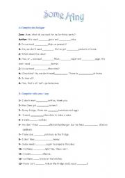 English Worksheet: Some / Any