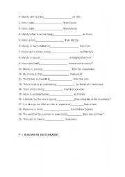 English Worksheet: Comparatives
