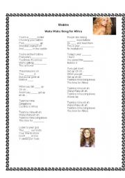 English Worksheet: waka waka song shakira