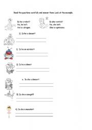 English worksheet: He and She