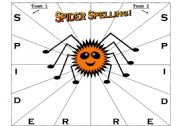 English Worksheet: Spider Spelling Activity Sheet for Teams or Pairs