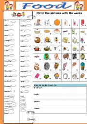 English Worksheet: FOOD