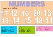 English worksheet: Numbers 11 - 20