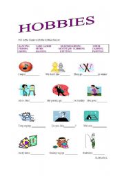 English worksheet: Hobbies