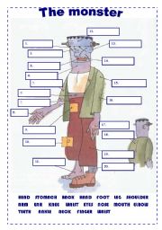 English Worksheet: The monster