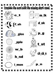 English Worksheet: short a,e sound vocabulary