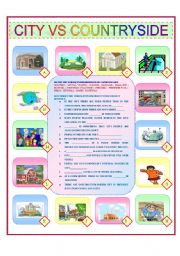 English Worksheet: CITY VS COUNTRYSIDE