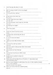English Worksheet: Intermediate Sentence Transformation Exercise (20 Questions)