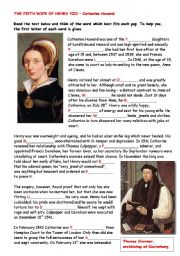 English Worksheet: THE FIFTH WIFE OF HENRY VIII