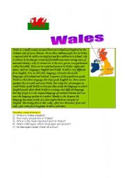 English worksheet: Wales