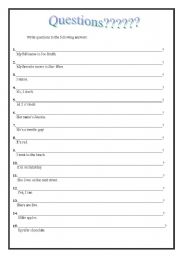English worksheet: Questions?????