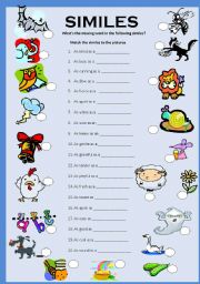 English Worksheet: Similes