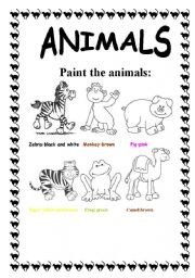 ANIMALS: PICTIONARY AND COLORS-02 pages