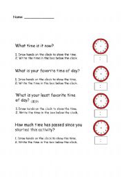 English Worksheet: Telling time