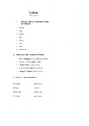 English Worksheet: Yelloy by Coldplay