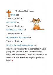 English Worksheet: The School Cat Part Four