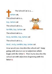 English worksheet: The School Cat Part Four