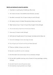 English Worksheet: Conjuctions