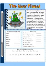 English Worksheet: The New Planet