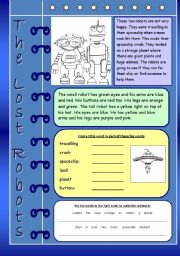 English Worksheet: The Lost Robots