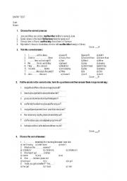 English worksheet: entry test