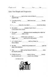 English Worksheet: quiz on present simple and progressive