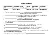 English Worksheet: System software gapfill