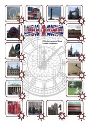 English Worksheet: London - Crossword puzzle (editable, key included)