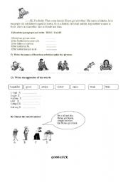 English worksheet: for beginners