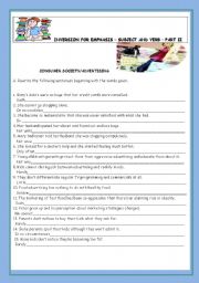 English Worksheet:  SUBJECT AND VERB � INVERSION FOR EMPHASIS � PART II + KEY