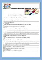 English Worksheet:  SUBJECT AND VERB  INVERSION FOR EMPHASIS  PART II + KEY