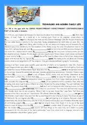 English Worksheet: TEENS -TECHNOLOGY AND MODERN FAMILY LIFE(WITH KEY)