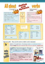 English Worksheet: Stative Verbs - Presentation and Worksheet - 3 pages