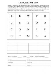 English Worksheet: Find verbs