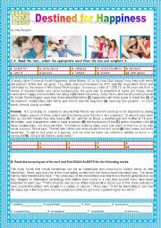 English Worksheet: TEENS - DESTINED FOR HAPPINESS