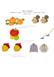 English worksheet: Fall Plurals