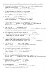 English Worksheet: CAE - Use of English - Part 4 (one word for three sentences)