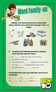 English Worksheet: Phonics - Word Family -EN