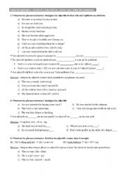 English Worksheet: adjectives