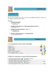 English Worksheet: Possessive case