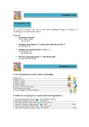 English worksheet: Possessive case