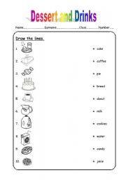 English worksheet: dessert