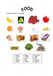 English Worksheet: food