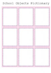 English Worksheet: School Objects Pictionary
