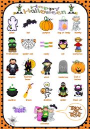 English Worksheet: Halloween - Pictionary