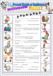 English Worksheet: Present Simple vs Present Continuous Practice 2