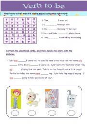 English Worksheet: verb to be 